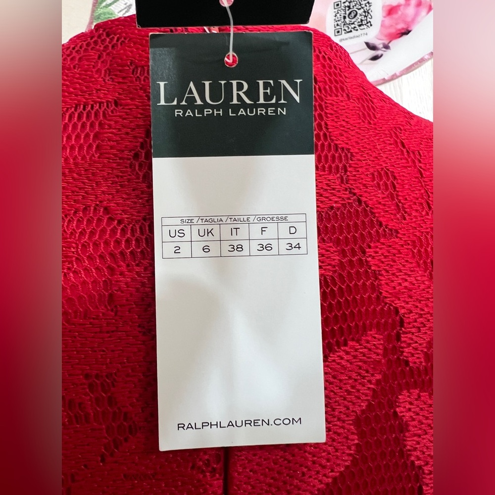 Lauren Ralph Lauren Red Lace Maxi Dress - Picture 6 of 11